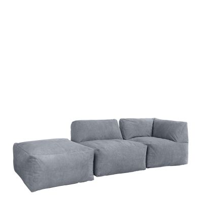 Tetra modulares Ecksofa aus Kord, Dunkengrau