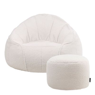 Sherpa Sessel-Hocker-Set aus Fleece