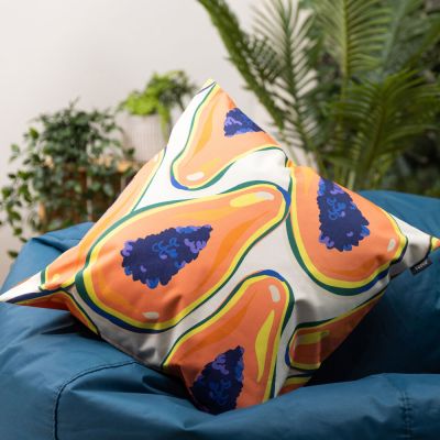 Outdoor-Kissen mit Papaya-Muster, Orange