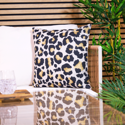 Icon-Kissen mit Leopardenmuster für den Innen- und Außenbereich, mehrfarbig