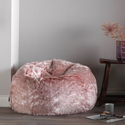 Hacienda klassischer Kunstfell-Sitzsack, Rosa