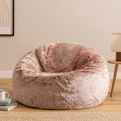 Hacienda klassischer Kunstfell-Sitzsack, Rosa