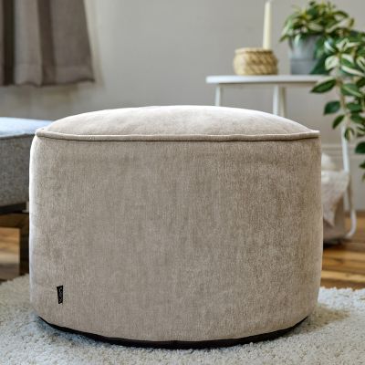 Runder Chenille-Fußhocker icon Milano